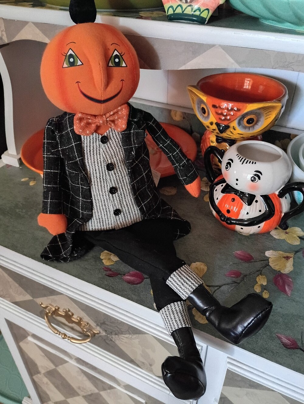 fall decor pumpkin Halloween man doll vintage retro - Picture 15 of 16